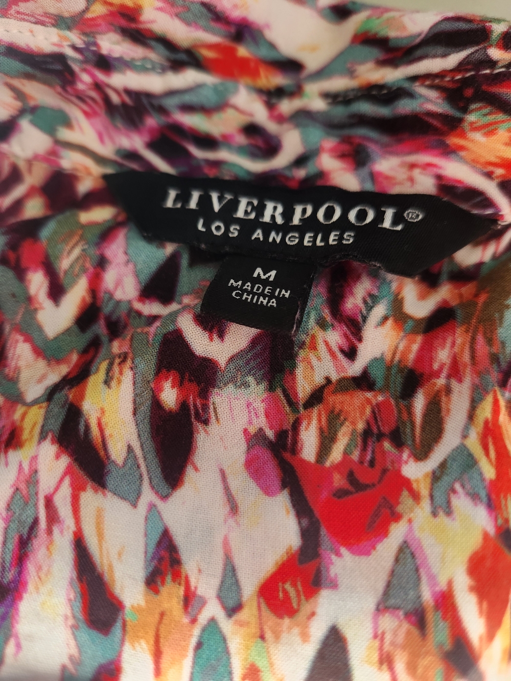 Liverpool Multicolor Abstract Print Button-Down Shirt - Picture 9 of 13